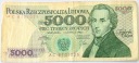 1982 5000 zł złotych Chopin seria AC banknot
