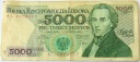 1982 5000 zł złotych Chopin seria AL banknot