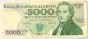 1982 5000 zł złotych Chopin seria AM banknot