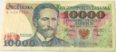 1987 10000 zł dziesięć tysięcy złotych Wyspiański banknot Seria B