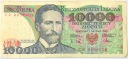 1988 10000 zł dziesięć tysięcy złotych Wyspiański banknot Seria CR