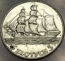5 zł złotych 1936 Żaglowiec Żaglówka Statek SREBRO