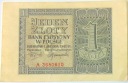 1940 1 zł Jeden Złoty banknot seria A