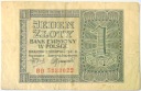 1941 1 zł Jeden Złoty, banknot seria BB