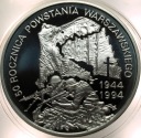 300000 zł złotych 1994 Powstanie Warszawskie 50 rocznica SREBRO