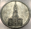Niemcy 5 marek Reichsmark 1934 Kościół wieża SREBRO