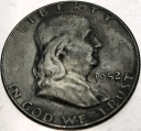 USA 1/2 dolara Half Dollar 1952 FRANKLIN Benjamin SREBRO