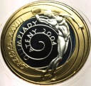 10 zł złotych 2004 Ateny Igrzyska dyskobol platerowana złotem SREBRO