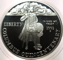 USA 1 dolar dollar 1992 500 lat odkrycia Ameryki SREBRO
