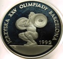200000 zł złotych 1991 BARCELONA Igrzyska Olimpiada CIĘŻARY SREBRO