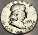 USA 1/2 dolara Half Dollar 1953 FRANKLIN Benjamin SREBRO
