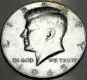 USA 1/2 dolara Half Dollar 1965 KENNEDY John F JFK SREBRO