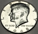 USA 1/2 dolara Half Dollar 1968 KENNEDY John F JFK SREBRO