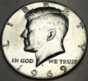 USA 1/2 dolara Half Dollar 1969 KENNEDY John F JFK SREBRO