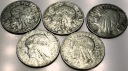 LOT ZESTAW 5 x 10 zł złotych Głowa Kobiety Polonia SREBRO