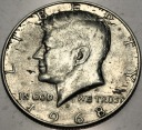 USA 1/2 dolara Half Dollar 1968 KENNEDY John F JFK SREBRO