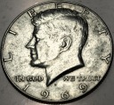 USA 1/2 dolara Half Dollar 1969 KENNEDY John F JFK SREBRO