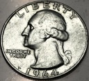 USA 25 centów quarter dollar 1964 Washington SREBRO