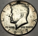 USA 1/2 dolara Half Dollar 1967 KENNEDY John F JFK SREBRO