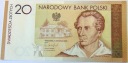 2009 20 zł złotych Juliusz Słowacki banknot kolekcjonerski (nr 1)