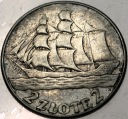 2 zł złote 1936 Żaglowiec Żaglówka Statek SREBRO