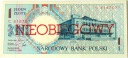 NIEOBIEGOWY 1 zł jeden złoty 1990 Seria C GDYNIA Miasta Polskie banknot