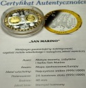 Wspólna Waluta Euro SAN MARINO Republica di San Marino 40 mm SREBRO