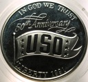 USA 1 dolar dollar 1991 50-lecie USO United Services Organisation SREBRO