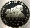 USA 1 dolar dollar 1994 Kobiety w Siłach Zbrojnych USA Dolary SREBRO