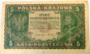 1919 5 Pięć Marek Polskich II Seria DK banknot