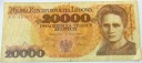 1989 20000 20.000 zł złotych Skłodowska seria AN