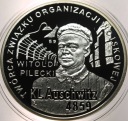 10 zł złotych 2010 KL AUSCHWITZ Auschwitz-Birkenau Pilecki SREBRO