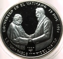 Kuba 10 peso 1997 Jan Paweł II i Castro 1 oz uncja SREBRO