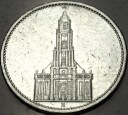 Niemcy 5 marek Reichsmark 1934 Kościół wieża SREBRO