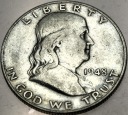USA 1/2 dolara Half Dollar 1948 FRANKLIN Benjamin SREBRO