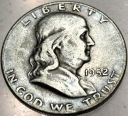 USA 1/2 dolara Half Dollar 1952 FRANKLIN Benjamin SREBRO