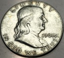 USA 1/2 dolara Half Dollar 1960 FRANKLIN Benjamin SREBRO