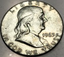 USA 1/2 dolara Half Dollar 1963 FRANKLIN Benjamin SREBRO