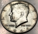 USA 1/2 dolara Half Dollar 1964 KENNEDY John F JFK SREBRO