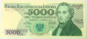 1986 5000 zł złotych Chopin seria DH banknot
