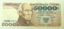 1989 50000 zł złotych Staszic seria AC banknot