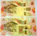 PWPW 2 x AUTUMN Jesień 5 Five Falls banknoty testowe (nr 1)