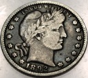 USA 1/4 Dolara Quarter Dollar 1892 SREBRO