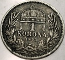Austro-Węgry 1 korona 1893 Franciszek Józef Węgry SREBRO