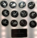 Kanada 12 x 25 centów + sztabka 2007-2009 Vancouver 102g Ag925 3 oz SREBRO