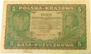 1919 5 Pięć Marek Polskich II Seria DU banknot