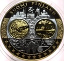 Wspólna Waluta Euro FINLANDIA Suomi Finland 40 mm SREBRO