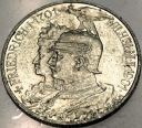 Niemcy 2 marki 1901 200 lat Prus Fryderyk I 1701 Wilhelm II Prusy SREBRO