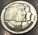 PRÓBA 100 zł 1966 Mieszko Dąbrówka Tysiąclecie Państwa GŁOWY SREBRO