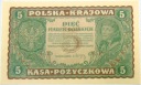 1919 5 Pięć Marek Polskich II Seria BY banknot